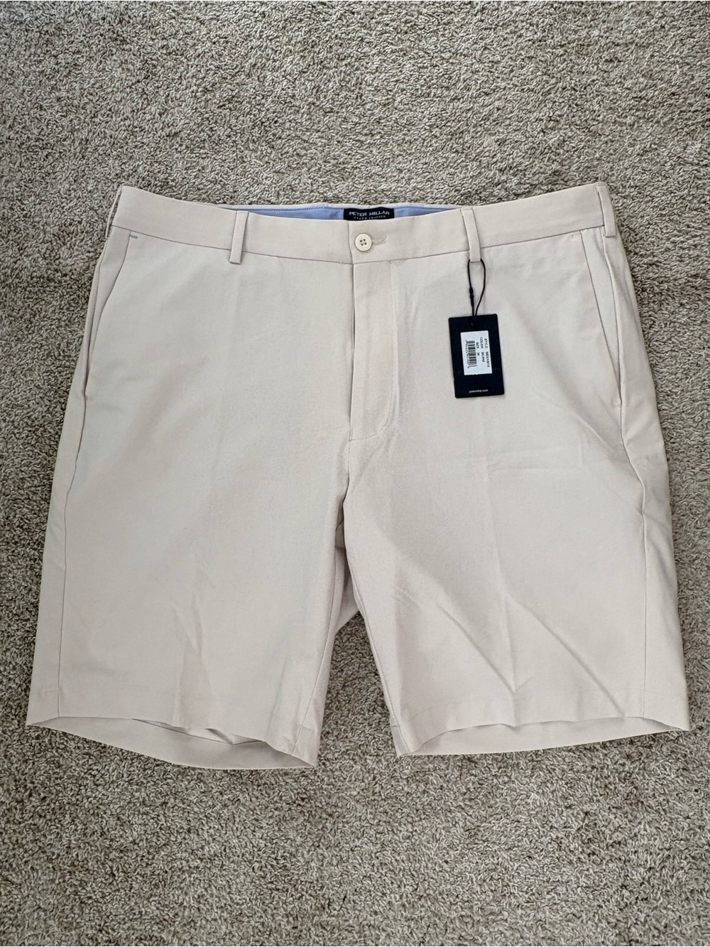 Men's Peter Millar Beige Stretch Chino Shorts